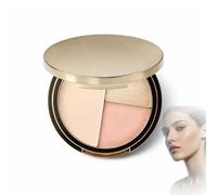 Three Colour Matte Contour Palette for Face Sculpting - Featuring Lightweight Blush, Nose Contour Powders and Champagne Highlighter for Natural Shadow Makeup and Long Wear