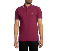 TROJAN Mens Three Colour Tipped Pique Polo (UK, Alpha, 3XL, Regular, Regular, Port)