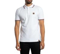 Three Colour Tipped Pique Polo Shirt White 3XL