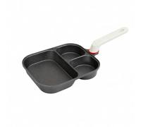 Three-Compartment eakfast Frying Pan Ergonomic Handle Three-in-One eakfast Skillet with Divided Sections Low-Profile Divided Egg Frying Pan, Induction Gas