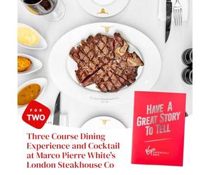 Three Course Dining Experience and Cocktail for Two at Marco Pierre White's London Steakhouse Co