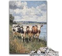 Three Cows Puzzles for Teenagers Teens 1000pc Puzzle,Family Game Stress Reliever Difficult Challenge Great Gifts And Toys (38x52cm)
