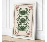 Three Crabs in Ceremony Canvas Wall Art Print 36x24 Inch