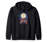 Three Crawfish Moon Galaxy Cool Space Retro Animal 1 Zip Hoodie