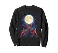 Three Crawfish Moon Galaxy Cool Space Retro Animal 3 Sweatshirt