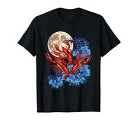 Three Crawfish Moon Galaxy Space Retro Vintage Crawdads T-Shirt