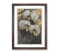 Three Crested Chickens By Theo Van Hoytema Classic Painting Framed Print | A2 Walnut Framed Wall Art | Ready to Hang | Classic Animal Picture | Living Room Bedroom Lounge Office