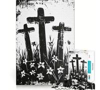 Three Crosses Hard Jigsaw Puzzle for Adults 1000 Pieces Strengthen Recall Stress Release Premium Edge Fine Art Piece (50x75cm)