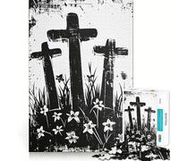 Three Crosses Jigsaw Puzzles for Teenagers 1000 Piece Enhance Recall Home Leisure Exact Edge (38x26cm)