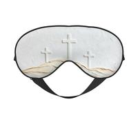 Three Crosses On The Hill Sleep Mask Eye Mask with Adjustable Strap, Eye Sleep Shade Cover Blocks Light for Women Men Airplane Travel Nap Meditation