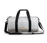 Three Crosses on The Hill Travel Gym Bag for Women Men Cylindrical Duffle Bag Sport Workout Bag with Shoulder Strap