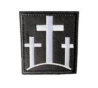 Three Crosses Patch Funny Hook and Loop Calvary Christian Military Tactical Applique Embroidered Morale Patches DIY Meme Badges for Trucker Hats Backpack Bag Jacket Vest Gym Army Emblem Believers