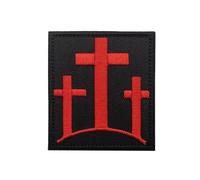 Three Crosses Red Christian Cavalry Patch Funny Mental Health Morale Humor Meme Embroidered Tactical Military Patches - Hook and Loop Fastener for Vest Bag Helmets