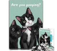 Three Curious Kittens Asking a Question Jigsaw Puzzle, 1000 Piece | Adult puzzle challenge on rainy days for patient puzzling.