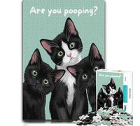 Three Curious Kittens Asking A Question Puzzle for Adults 1000pcs (52x38cm) | Quiet hobby for adults on indoor afternoons for relaxed downtime.