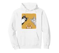 Three Curious Peeking Cats Feline Friends Pullover Hoodie