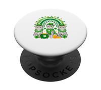 Three Cute American Shorthairs St. Patrick's Day Rainbow PopSockets Adhesive PopGrip
