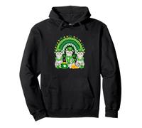 Three Cute American Shorthairs St. Patrick's Day Rainbow Pullover Hoodie