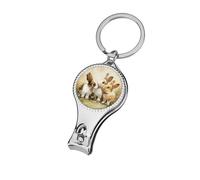 Three Cute Bunnies on The Grass Wildflowers Nail Clippers Toenail Clipper Cutters Professional Nail Trimmer Nail Cuticle Cutter for Women Men