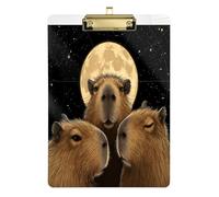 Three Cute Capybaras Work clipboard Hard Board for 5th Grade Classroom Essentials for Teachers Size 9 x 12