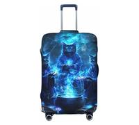 Three Cute Cats in Wizard Robes Elastic Travel Luggage Covers Dustproof Scratch-Resistant Suitcase Protector Fit 22-24 Inch