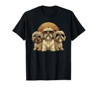 Three Cute Dogs Lhasa Apso Shih Tzu Cool with Sunglasses T-Shirt