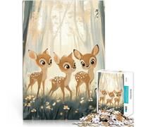 Three Cute Fawns in the Woods1000 Piece Puzzle For teenagers Educational Game Challenge Toy Enhance love between couples 38x26cm