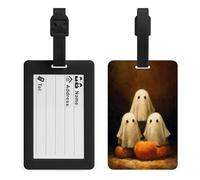 Three Cute Ghosts and Pumpkins Luggage Tags Bag Travel Tag