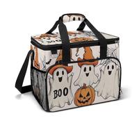 Three Cute Ghosts Camping Cooler Bags Insulated Beach Cooler Portable Leak Proof Camping Cooler with Shoulder Strap