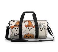 Three Cute Ghosts Travel Gym Bag for Women Men Cylindrical Duffle Bag Sport Workout Bag with Shoulder Strap