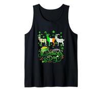 Three Cute Goats Patrick's Day Farmer Ireland Flag Shamrocks Tank Top