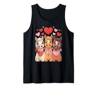Three Cute Horses with Pink Bandanas Hearts Valentine Tee Tank Top