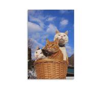 Three Cute KittensArt Decoration Painting Waterproof And Stain Resistant, Living Room Study Coffee Shop Wall Painting Free Installation Easy to Clean Preferred Gift Giving OptionUnframe-style08x12inch