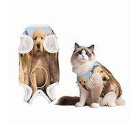 Three Cute Little Dogs Recovery Suit for Dogs Cats After Surgery, Soft Cotton Post-Surgery Suit for Male and Female Pet