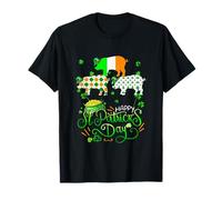 Three Cute Pigs Patrick's Day Farmer Ireland Flag Shamrocks T-Shirt