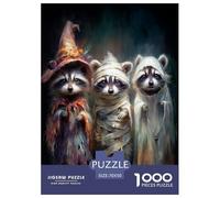 Three Cute Raccoons Jigsaw Puzzles for Adults Animal Puzzles 1000 Pieces Impossible Puzzle Home Decoration Gifts 70x50cm/1000pcs