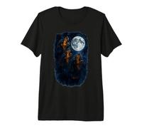 Three Dachshund Howling At The Moon 3 Dachshund Moon Premium T-Shirt