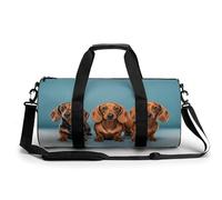 Three Dachshunds Gym Bag for Men Women, Sturdy Oxford Cloth Travel Bags with Removable Shoulder Strap, Waterproof Duffel Bag for Fitness, Travel, Yoga