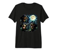 Three Dachshunds Howling at The Moon Premium T-Shirt