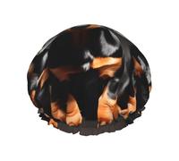 three dachshunds Print Lightweight Shower Cap for Women and Men Reusable hat Soft hat and Bath Hair Cap