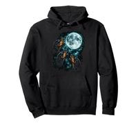 Three Dachshunds Under Moon Canine Night Scene Pullover Hoodie