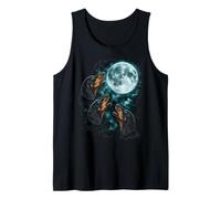 Three Dachshunds Under Moon Canine Night Scene Tank Top