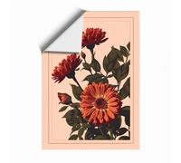 Three Dahlias in Bloom Botanical Unframed Wall Art Print A4 (29.7×21cm), Wall Decor for Living Room, Bedroom, Office & Home, Art Gift
