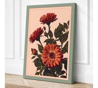 Three Dahlias in Bloom Canvas Wall Art Print 18x12 Inch | Ready to Hang, Gallery Wrapped, Fade-Resistant Inks, Securely Packaged, UK Made