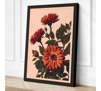 Three Dahlias in Bloom Canvas Wall Art Print 18x12 Inch | Ready to Hang, Gallery Wrapped, Fade-Resistant Inks, Securely Packaged, UK Made