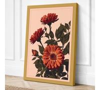 Three Dahlias in Bloom Canvas Wall Art Print 24x16 Inch | Ready to Hang, Gallery Wrapped, Fade-Resistant Inks, Securely Packaged, UK Made