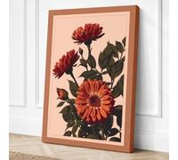 Three Dahlias in Bloom Canvas Wall Art Print 30x20 Inch | Ready to Hang, Gallery Wrapped, Fade-Resistant Inks, Securely Packaged, UK Made