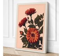Three Dahlias in Bloom Canvas Wall Art Print 30x20 Inch | Ready to Hang, Gallery Wrapped, Fade-Resistant Inks, Securely Packaged, UK Made