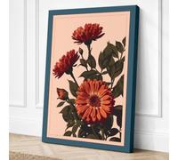 Three Dahlias in Bloom Canvas Wall Art Print 30x20 Inch | Ready to Hang, Gallery Wrapped, Fade-Resistant Inks, Securely Packaged, UK Made