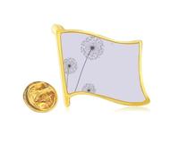 Three Dandelion s Flower Golden Metal Flag Lapel Pin Badge